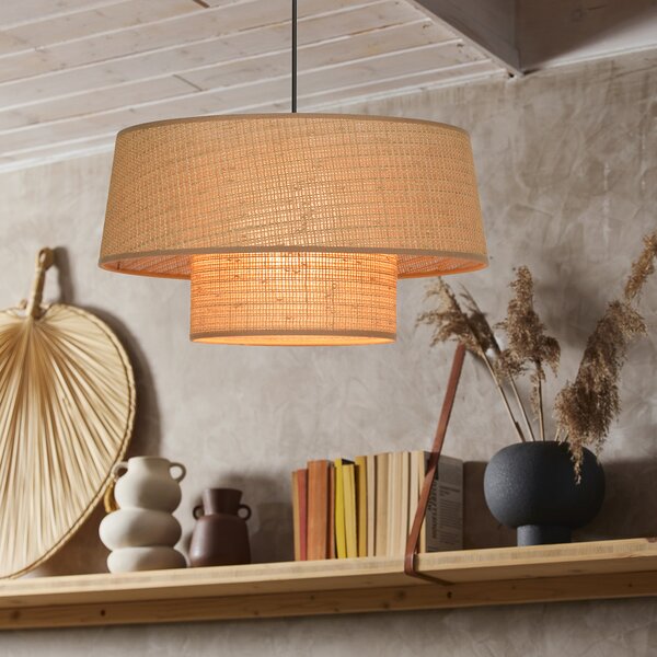 Lampa Wisząca COREP, Mali, ściemnialny, brąz rdzawy, salon, papier | karton