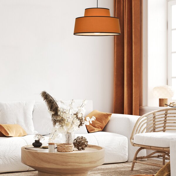 Lampa Wisząca COREP, Mallorca, ściemnialny, brąz rdzawy, salon, tkanina | tekstylia