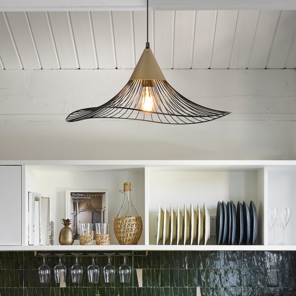 Lampa Wisząca COREP, Lizzie, ściemnialny, czarny, salon, metal