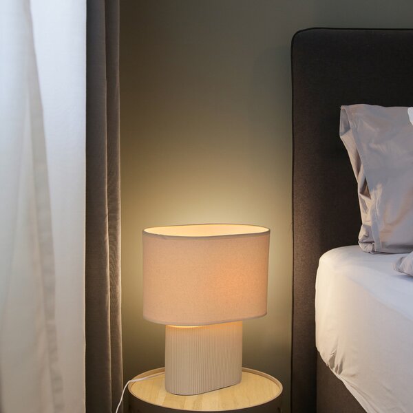 Lampa Stołowa COREP, Santorini, beżowy, salon, ceramika