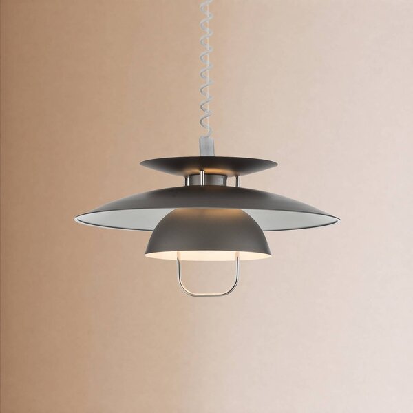 Lampa wisząca Nadija Lindby, możliwość ściemniania, aluminiowy / szary / cynkowy, kuchnia, metal, skandynawski
