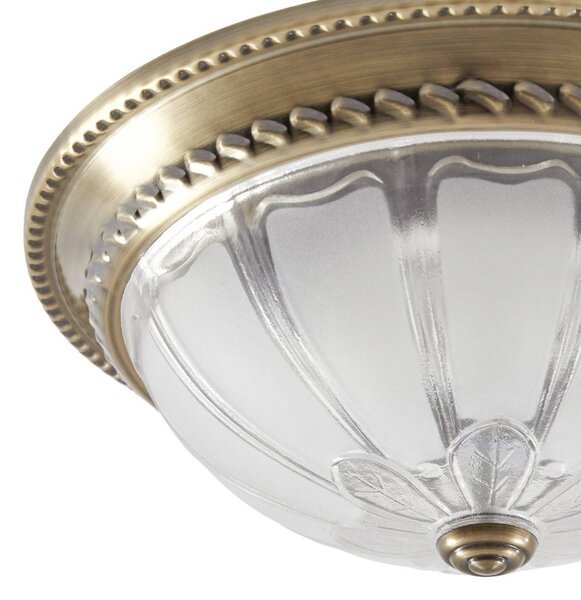 Lampa sufitowa LED Henja Lindby, możliwość ściemniania, brązowy / mosiężny, salon / jadalnia, szkło, antyczny