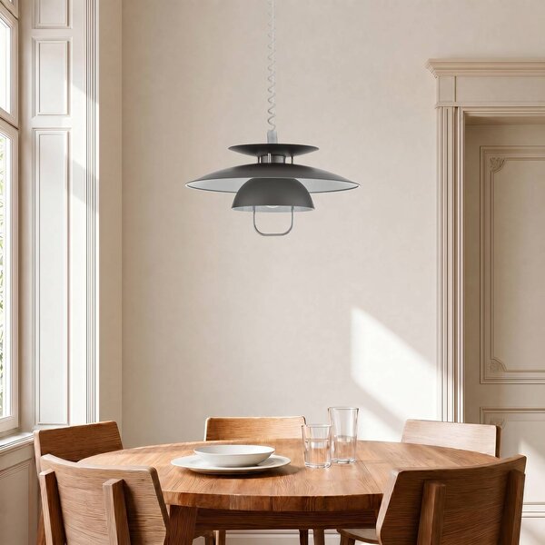 Lampa wisząca Nadija Lindby, możliwość ściemniania, aluminiowy / szary / cynkowy, kuchnia, metal, skandynawski