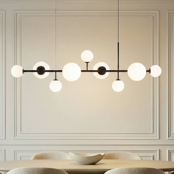 Lampa wisząca szklana Joel ALDEX, możliwość ściemniania, czarny, salon / jadalnia, metal