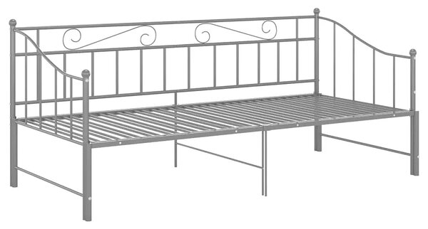 Szare metalowe łózko rozkładane 90x200 cm F7-K88