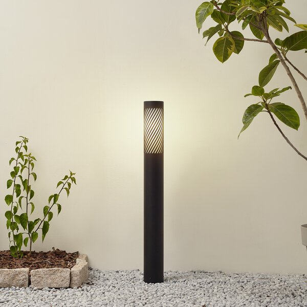 Zewnętrzna Lampa Lindby, Lurinda, ściemnialny, czarny, aluminium, nowoczesny
