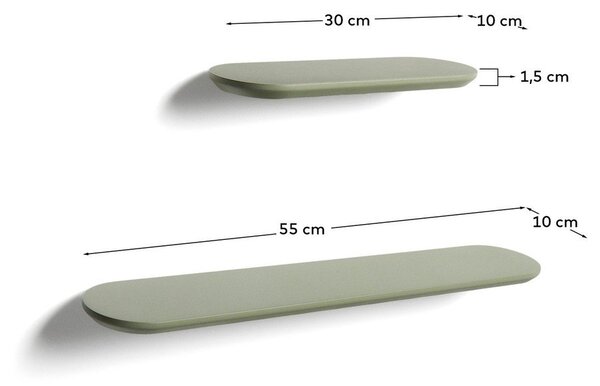 Zielone półki zestaw 2 szt. 55 cm Arely – Kave Home