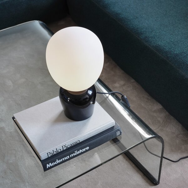 Lampa Stołowa Belid, Buddy, czarny, salon, szkło, design