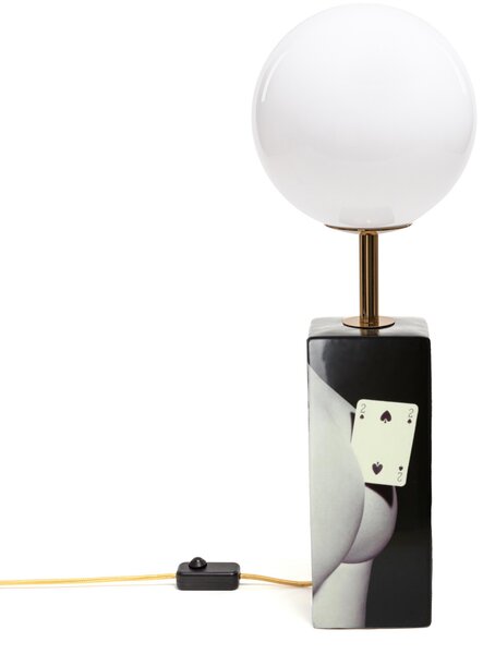 Lampa Stołowa SELETTI, Toiletpaper, ściemnialny, czarny, salon, ceramika, design