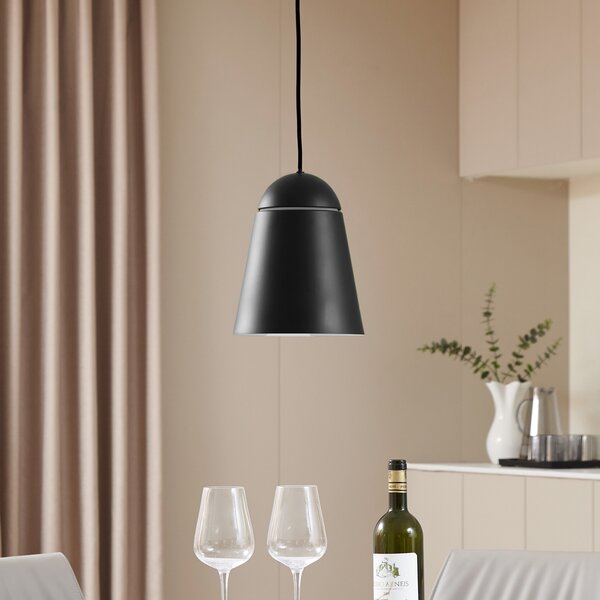 Lampa Wisząca NOLA, Montes, ściemnialny, czarny, salon, aluminium, skandynawski