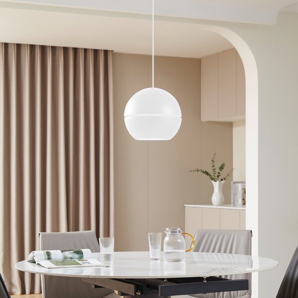 Lampa Wisząca NOLA, Lush, ściemnialny, biały, salon, aluminium, design