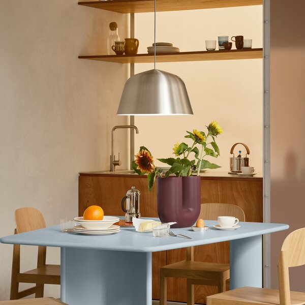Lampa Wisząca Muuto, Ambit, ściemnialny, szary, salon, aluminium, design
