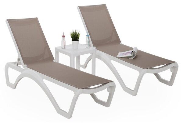 Leżaki HOME & GARDEN Monako 985424 Biało-brązowy