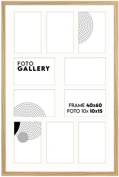Ramka na zdjęcia 10 zdjęć 10x15 cm rama kolor dębowy foto galeria 40x60 cm FRAMAI®