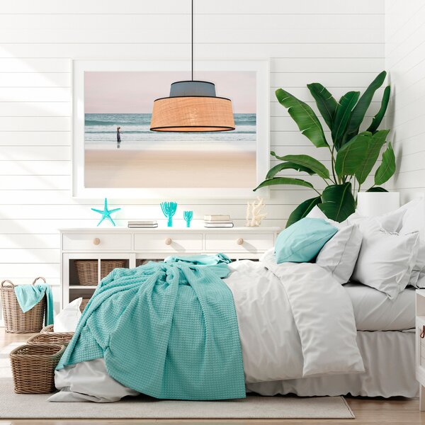 Lampa Wisząca COREP, Mallorca, ściemnialny, beżowy, salon, tkanina | tekstylia