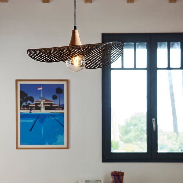 Lampa Wisząca COREP, Honu, ściemnialny, czarny, salon, metal