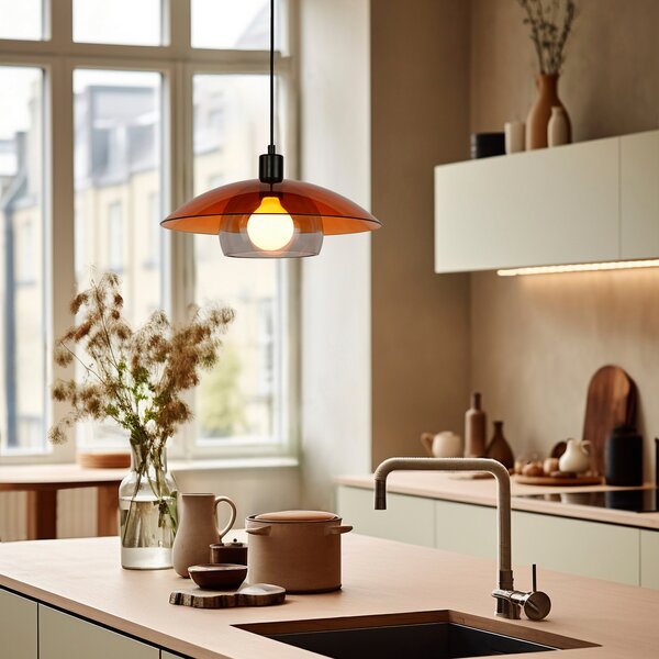 Lampa Wisząca COREP, Jolly, ściemnialny, brąz rdzawy, salon, szkło