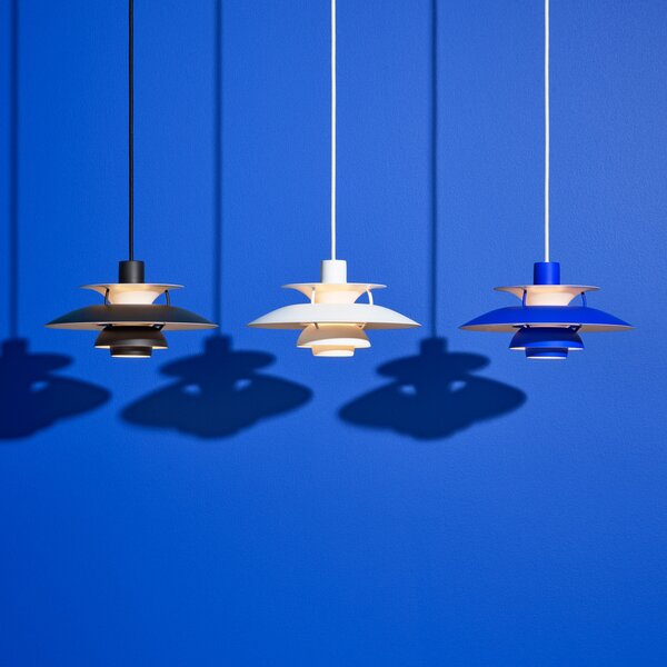 Lampa Wisząca Louis Poulsen, PH 5 Mini, ściemnialny, biały, salon, metal, design
