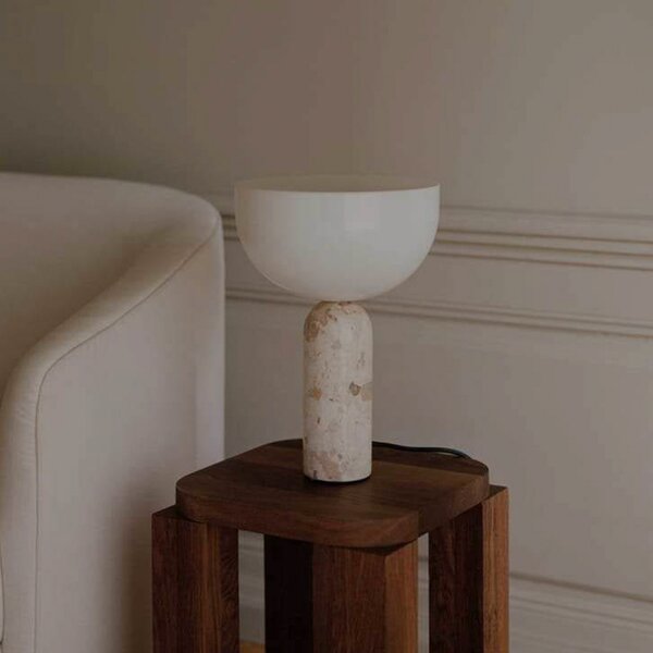 Lampa Stołowa New Works, Kizu, beżowy, jadalnia, marmur, design