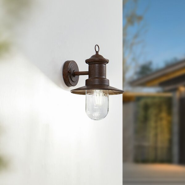 Zewnętrzna Lampa Lindby, Eloretta, ściemnialny, brąz rdzawy, taras, metal, dworkowy | rustykalny