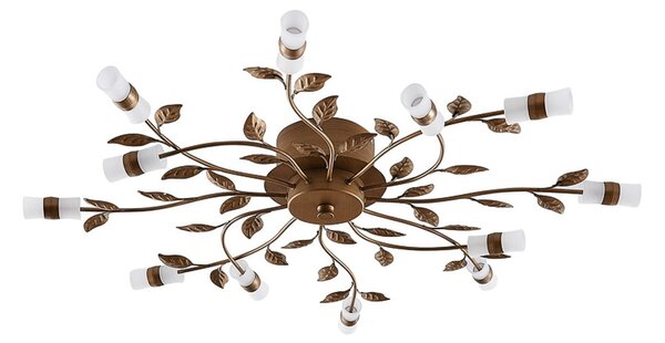 Lampa Sufitowa Lindby, Bentas, antyczny mosiądz, salon, metal, florentyński