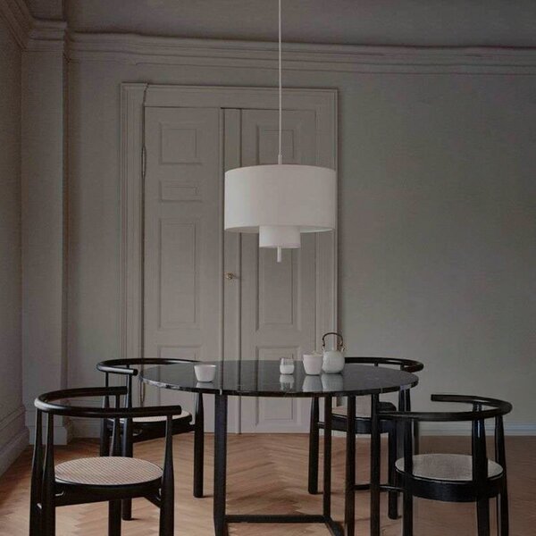 Lampa Wisząca New Works, Margin, ściemnialny, biały, jadalnia, tkanina | tekstylia, skandynawski