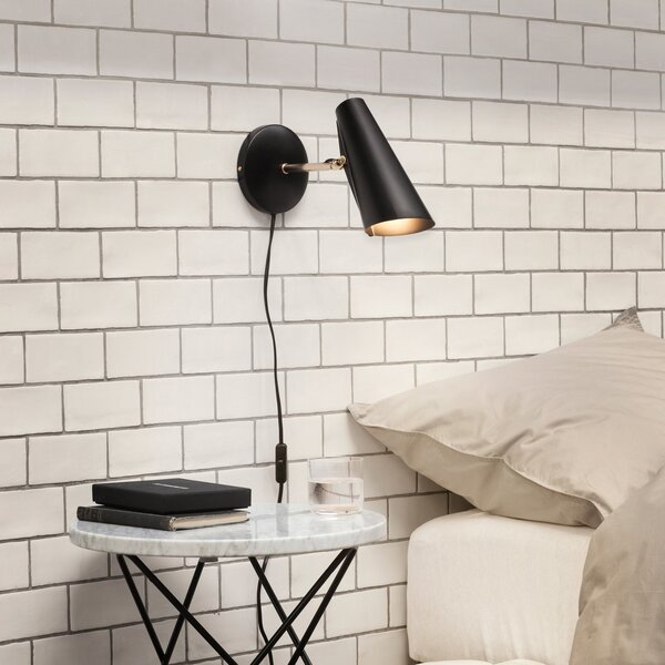 Lampa Ścienna Northern, BIRDY, czarny, salon, metal, design
