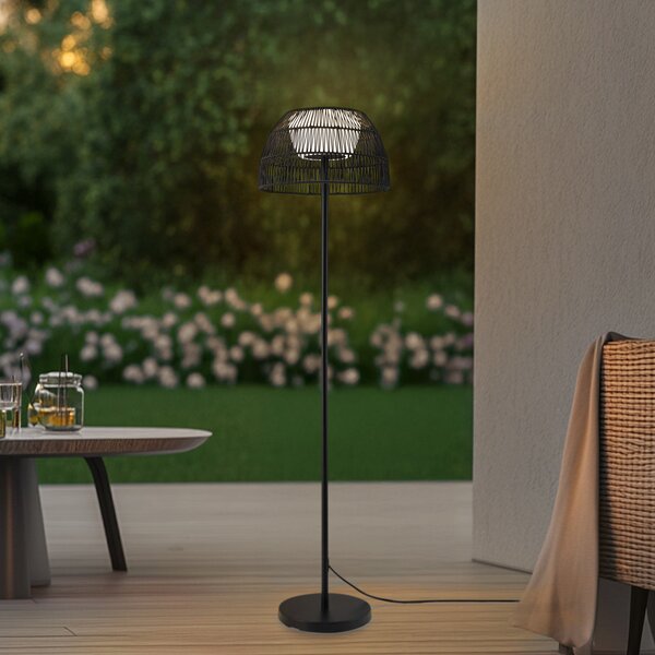 Zewnętrzna Lampa Lucande, Heribio, czarny, balkon, metal, nowoczesny