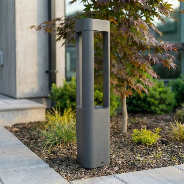 Lampa ogrodowa stojąca Pirron Lucande, czarny, aluminium, nowoczesny