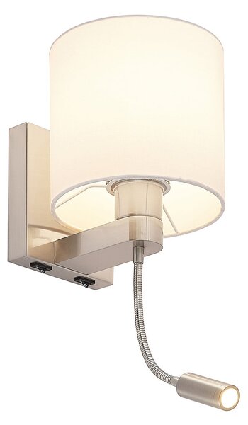 Lampa Ścienna Lucande, Brinja, metaliczny, salon, tkanina | tekstylia, nowoczesny