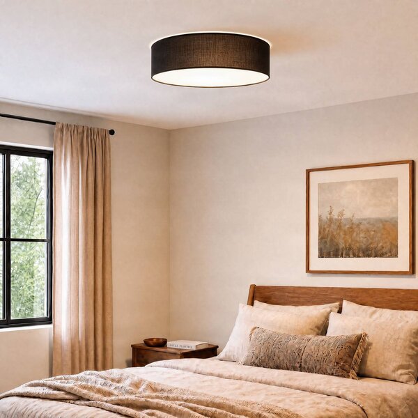 Lampa sufitowa Marshall Milagro Lighting, możliwość ściemniania, czarny, salon / jadalnia, drewno, nowoczesny