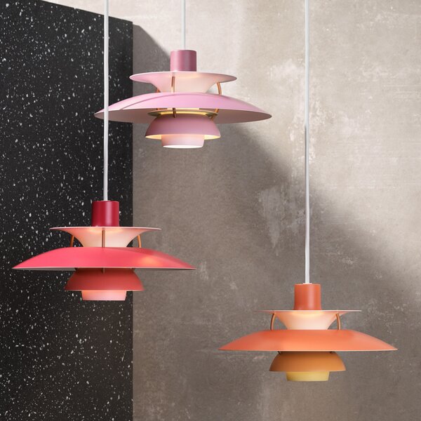 Lampa Wisząca Louis Poulsen, PH 5 300, ściemnialny, pudrowy róż, salon, metal, design