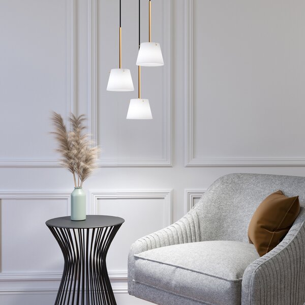 Lampa Wisząca Herstal, biały, salon, szkło