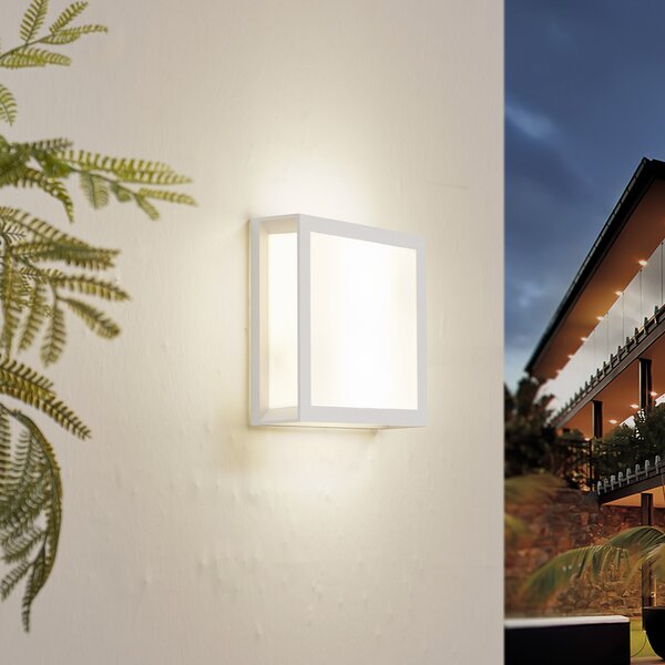 Zewnętrzna Lampa Lindby, Sivana, ściemnialny, biały, taras, tworzywo sztuczne, nowoczesny