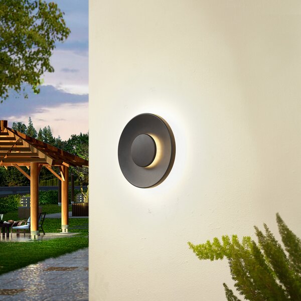 Zewnętrzna Lampa Lucande, Kayana, czarny, taras, aluminium, nowoczesny