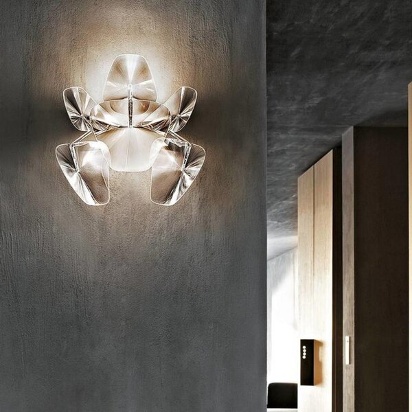Lampa Ścienna Luceplan, ściemnialny, transparentny, salon, metal
