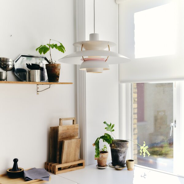 Lampa Wisząca Louis Poulsen, PH 5 500, ściemnialny, biały, salon, metal, design