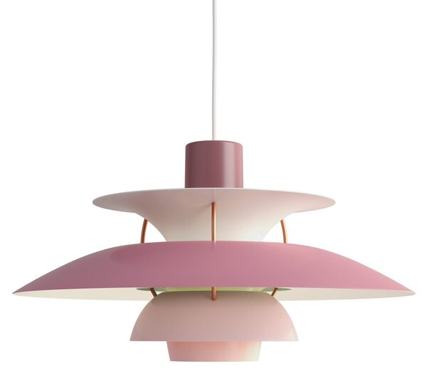 Lampa Wisząca Louis Poulsen, PH 5, ściemnialny, pudrowy róż, salon, metal, design