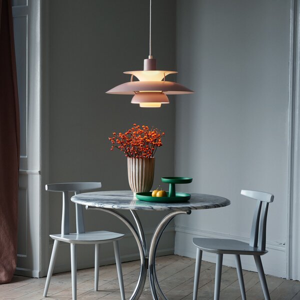 Lampa Wisząca Louis Poulsen, PH 5, ściemnialny, pudrowy róż, salon, metal, design