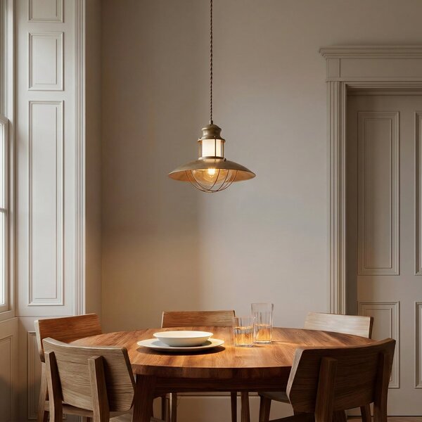 Lampa Wisząca Lindby, Louisanne, ściemnialny, brąz rdzawy, przedpokój, metal, morski