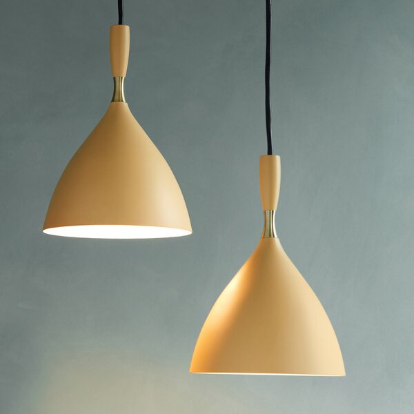 Lampa Wisząca Northern, Dokka, ściemnialny, żółty, salon, metal, skandynawski