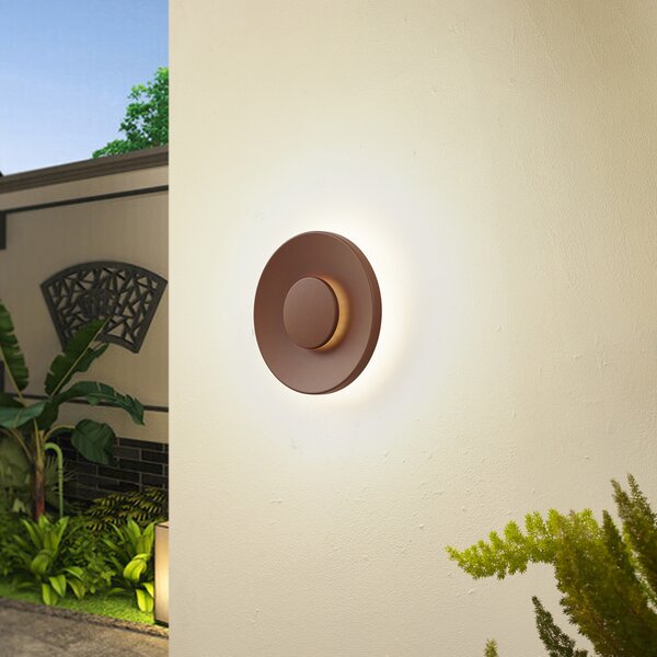 Zewnętrzna Lampa Lucande, Kayana, brąz rdzawy, taras, aluminium, nowoczesny