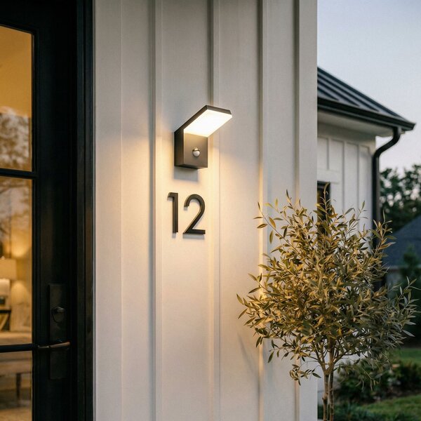 Zewnętrzna Lampa Arcchio, Yolena, czarny, balkon, metal, nowoczesny