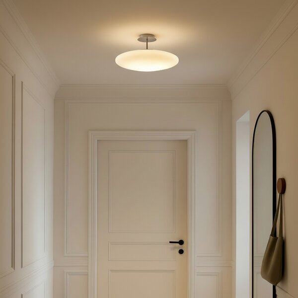 Lampa Sufitowa Lindby, Gunda, ściemnialny, biały, salon, szkło, nowoczesny