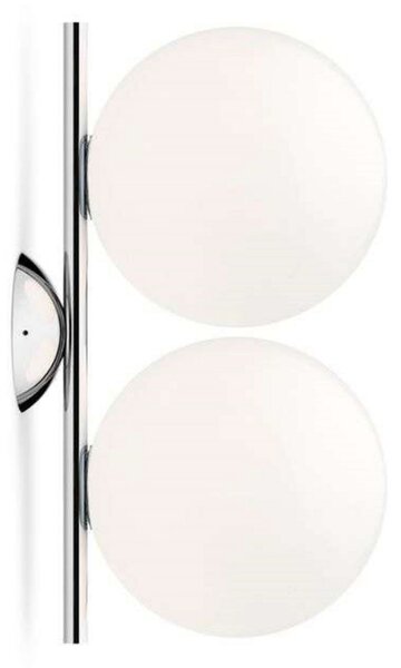 Lampa Ścienna FLOS, IC C/W1 Double, ściemnialny, biały, salon, szkło, design