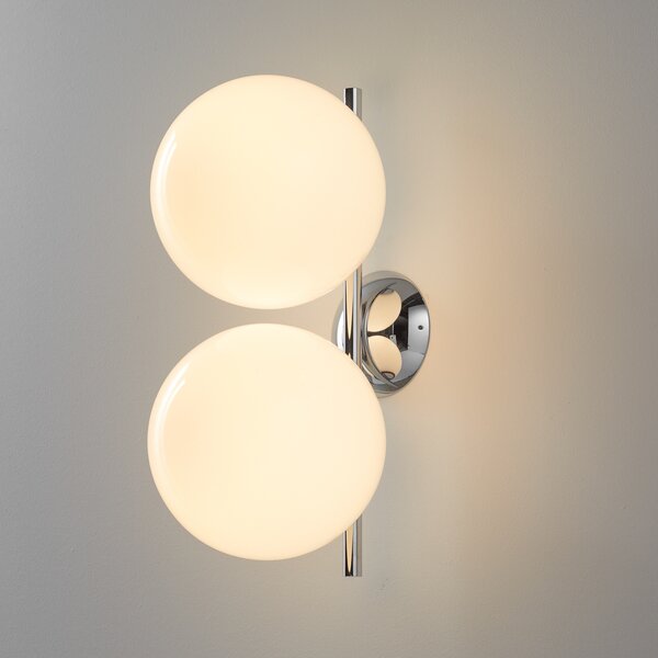 Lampa Ścienna FLOS, IC C/W1 Double, ściemnialny, biały, salon, szkło, design