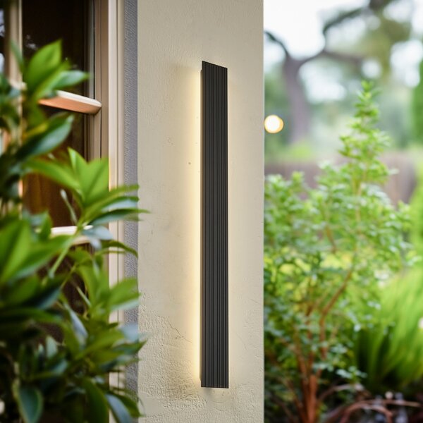 Zewnętrzna Lampa Lucande, Melira, czarny, taras, aluminium, nowoczesny