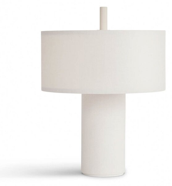 Lampa Stołowa New Works, Margin, ściemnialny, biały, salon, tkanina | tekstylia, skandynawski