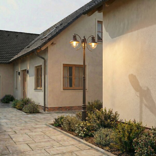 Zewnętrzna Lampa Lindby, EDDIE, ściemnialny, brąz rdzawy, metal, dworkowy | rustykalny