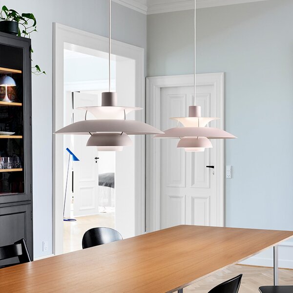 Lampa Wisząca Louis Poulsen, PH 5 500, ściemnialny, pudrowy róż, salon, metal, design